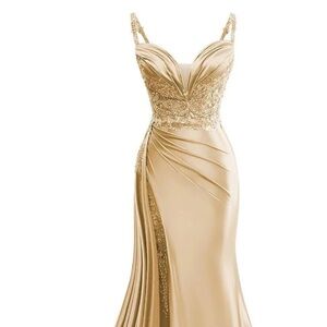 Source Unknown Gold Maxi Dress